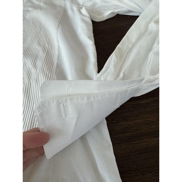 Brioni Dress Shirt Mens Large 15.5 White Tuxedo French Cuff Pintuck Pleat Italy - Picture 13 of 15